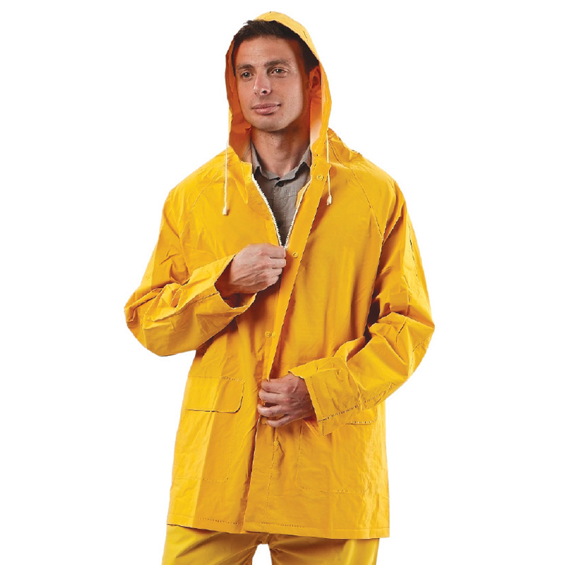 Rain Jacket - PVC/Polyester ProChoice 3/4 QTR c/w Hood Waterproof ...