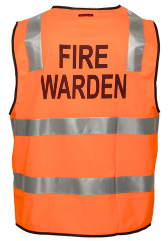 Vest – Polyester FIRE WARDEN Print Prime Mover Zip Front Taped HI
