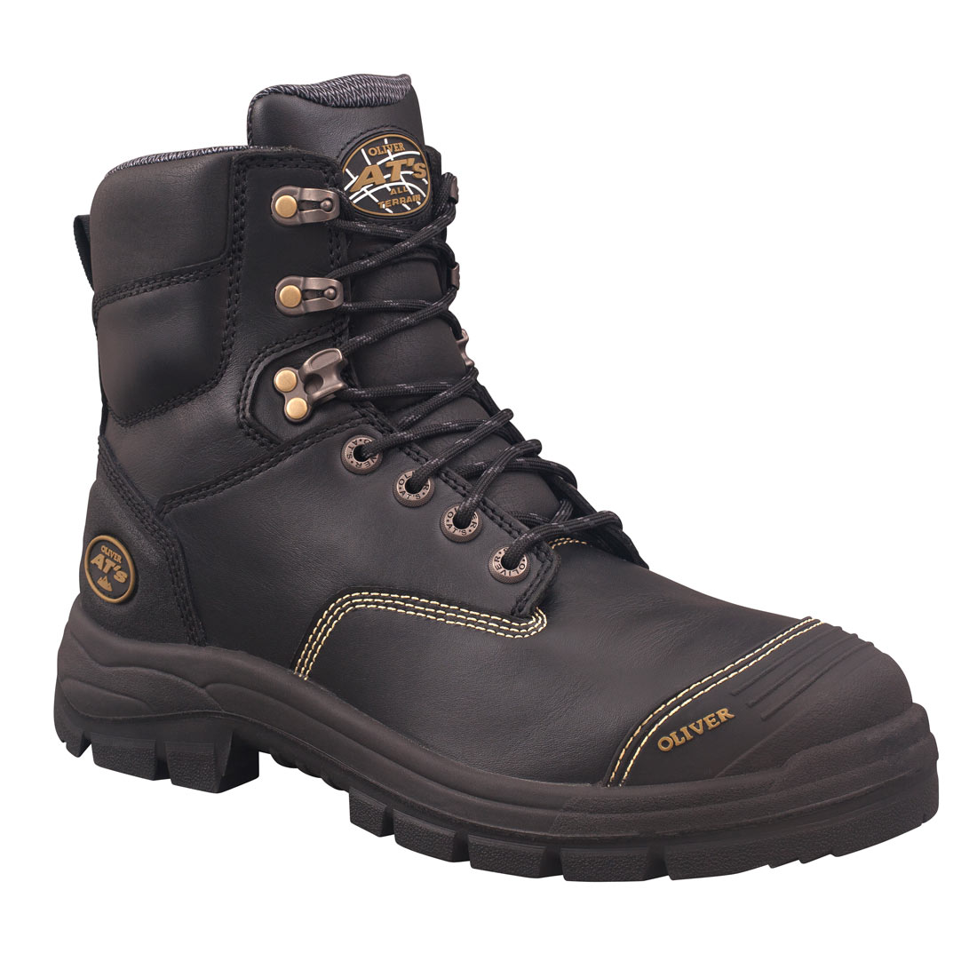 Boot - Lace Up Safety 150mm Oliver AT55 Full Grain Leather PU/Rubber ...