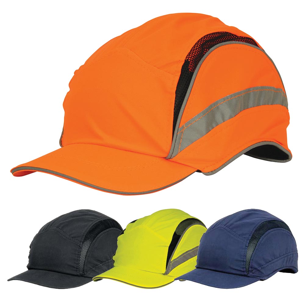 BUMP CAP – MICROFIBRE UNISAFE FIRST BASE 3 CLASSIC WITH REDUCED PEAK orange