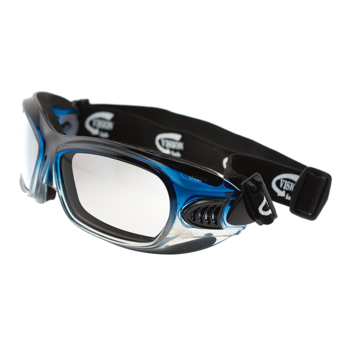 Goggle - Clear VisionSafe Flex MI Twin Lens HC/AF Lens Foam Seal Blue ...