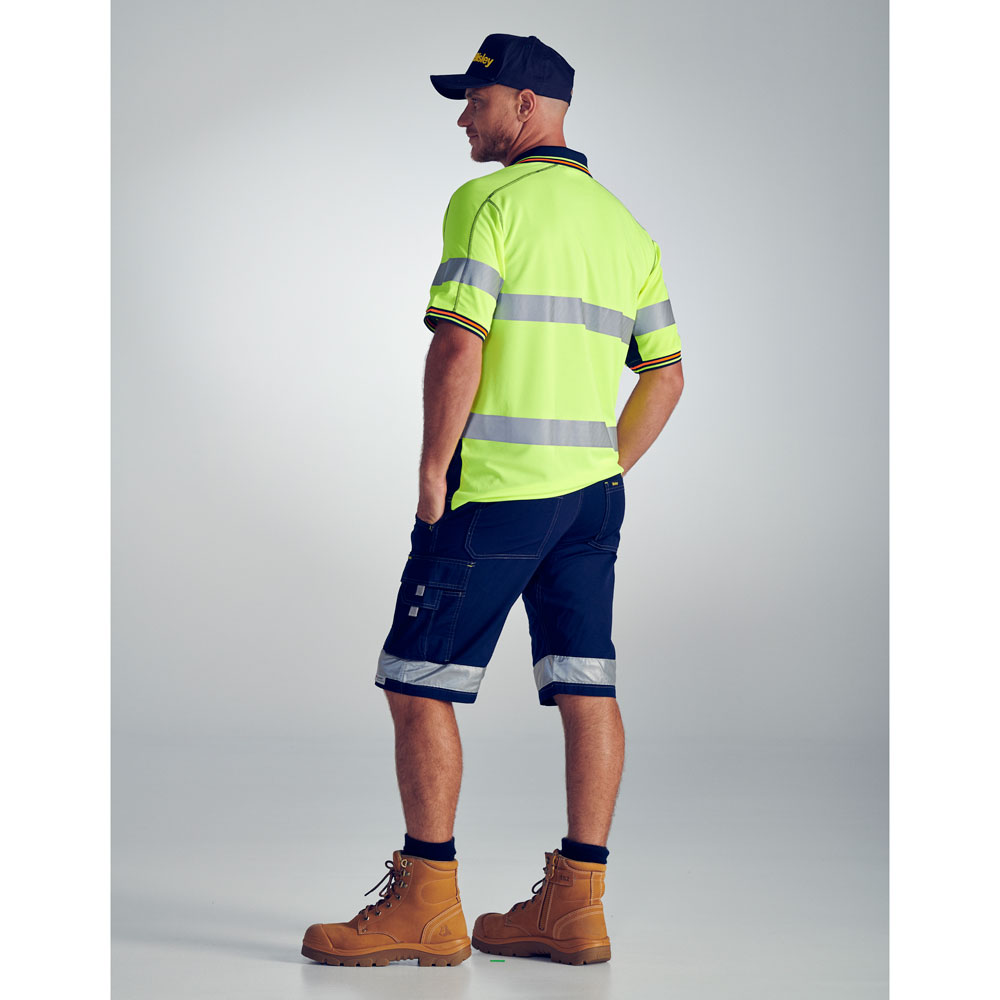 Polo - Polyester Bisley BK1219T 130gsm Open Mesh Short Sleeve 2 Tone HI VIS D/N c/w Tape - Image 4