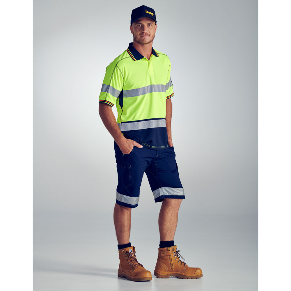Polo - Polyester Bisley BK1219T 130gsm Open Mesh Short Sleeve 2 Tone HI VIS D/N c/w Tape - Image 5