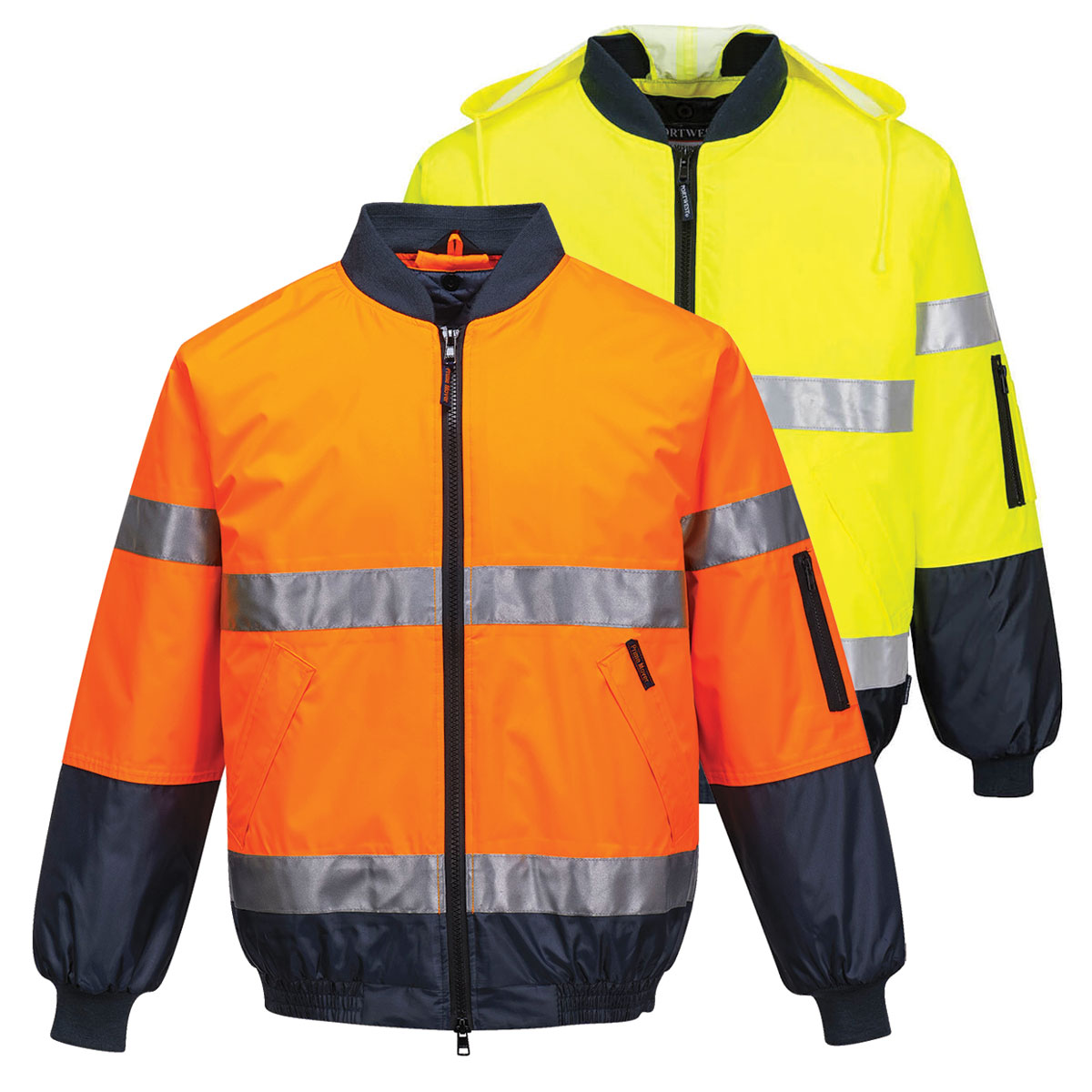 Vest – Polyester TRAFFIC CONTROLLER Print Prime Mover Zip Front Taped HI  VIS D/N